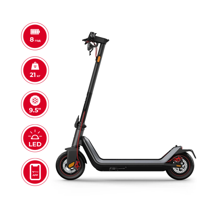 Електросамокат NIU KQi3 MAX Space Gray 9,5", 450(900)W, 13Ah, 65km, 25km/h, 25%, App, 21 kg (K3T331B3E11)