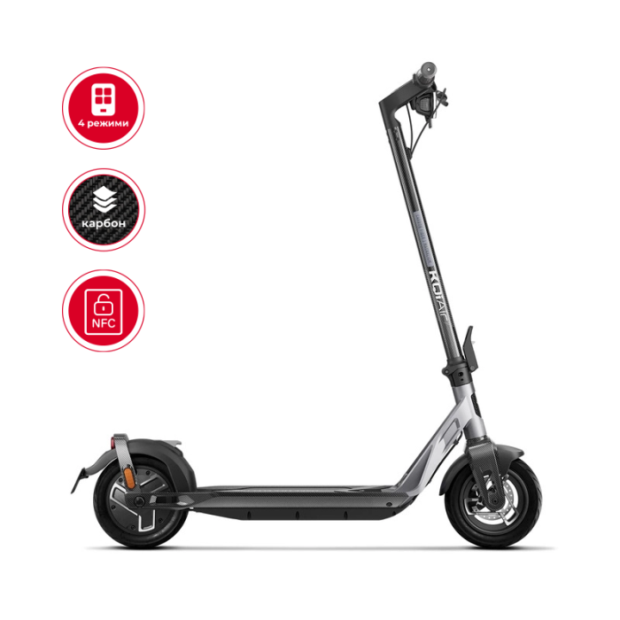 Електросамокат NIU KQi Air Carbon + Magnesium UltraLight Black 9,5", 350(700)W, 9,4Ah, 50km, 25km/h, 20%, App, 11,9 kg (KRP36EB1E11)