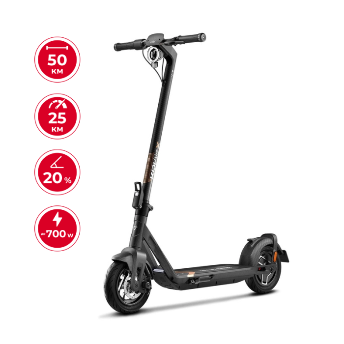 Електросамокат NIU KQi Air X Full Carbon UltraLight Gold 9,5", 350(700)W, 9,4Ah, 50km, 25km/h, 20%, App, 11,7 kg (KRT36EG2E11)