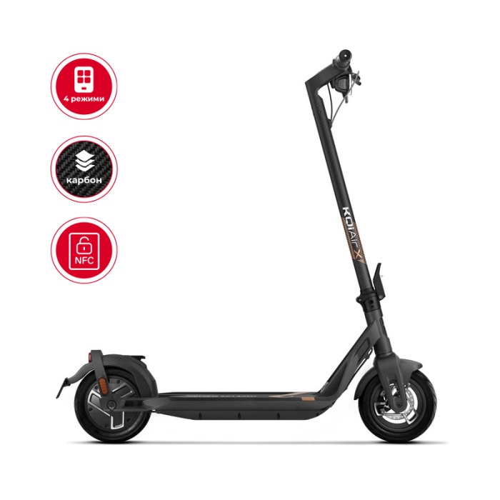 Електросамокат NIU KQi Air X Full Carbon UltraLight Gold 9,5", 350(700)W, 9,4Ah, 50km, 25km/h, 20%, App, 11,7 kg (KRT36EG2E11)