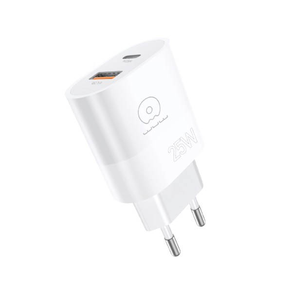 Мережевий зарядний пристрій WUW-C251 25W PD USB-C + USB QC3.0 18W (6972573338641)