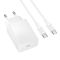 Мережевий зарядний пристрій з кабелем BOROFONE BAS75A Source single port PD30W charger set (C to C) (EU)White (6941991122866)