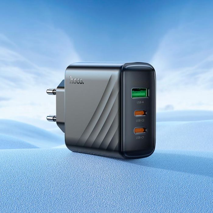 Мережевий зарядний пристрій HOCO CS26A Article PD45W(2C1A) charger Black (6942007639811)