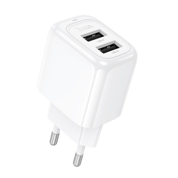 Мережевий зарядний пристрій HOCO CS51A Surplus dual-port charger(EU) White (6942007631419)