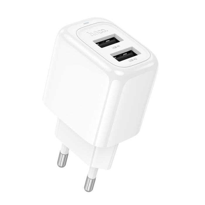 Мережевий зарядний пристрій HOCO CS51A Surplus dual-port charger(EU) White (6942007631419)
