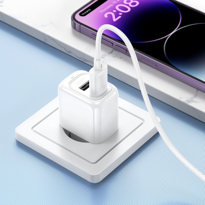 Мережевий зарядний пристрій HOCO CS51A Surplus dual-port charger(EU) White (6942007631419)