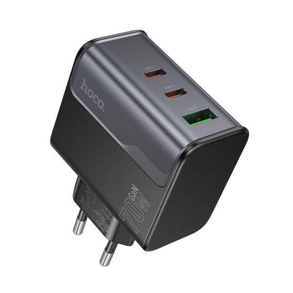 Мережевий зарядний пристрій HOCO CS75A Star Speed PD70W(2C1A) charger midnight black (6942007653862)