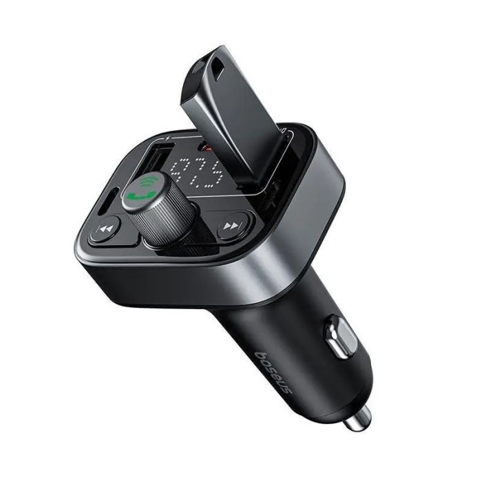 АЗП з FM-модулятором Baseus S-09 Pro Series Car FM Transmitter Cluster Black (C10762200113-00)