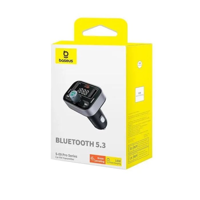 АЗП з FM-модулятором Baseus S-09 Pro Series Car FM Transmitter Cluster Black (C10762200113-00)