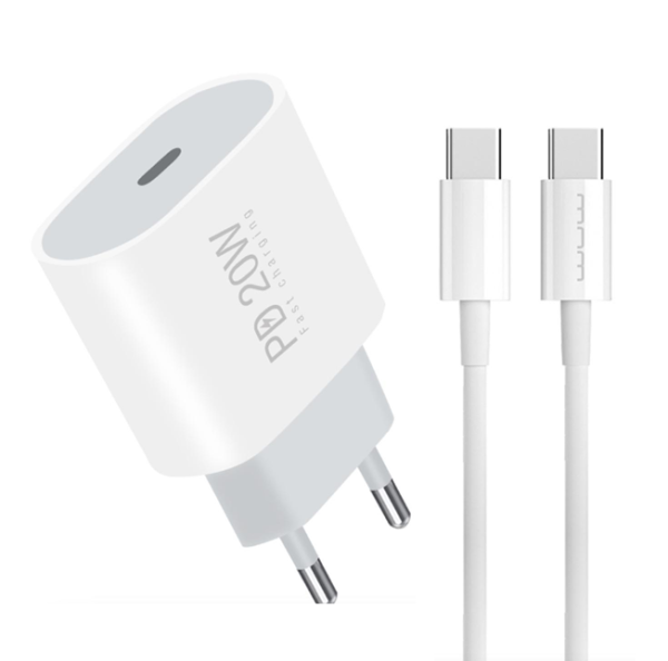 Мережевий зарядний пристрій з кабелем WUW-T79L PD 20W USB C charger with type c to type c cable (T79CL)