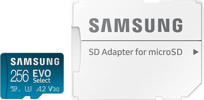 Карта пам'яті microSDXC (UHS-І U3) Samsung EVO Select 256Gb class 10 A2 V30 (R130MB/s, W30MB/s) (adapter SD) (MB-ME256KA/EU)