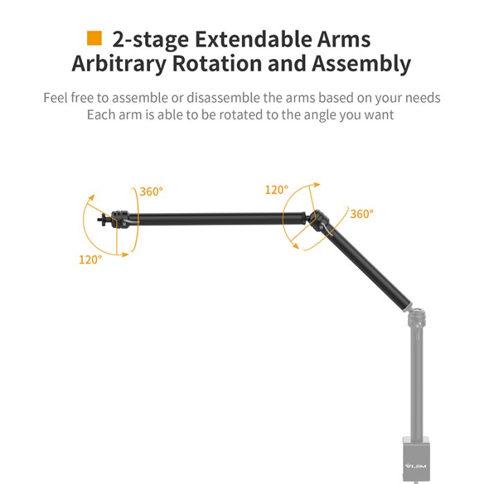 Штатив-тримач Ulanzi Vijim Desktop C-CLAMP Flexible Arm/Light Stand(Two- Stages) (UV-2676 LS06) (2676)
