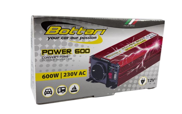 Інвертор 12в 220в 600W "POWER-600" автомобільний