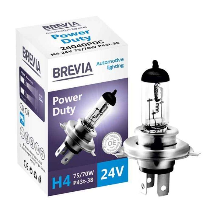Галогеновая автолампа Brevia H4 Power Duty 24V  (24040PDC)