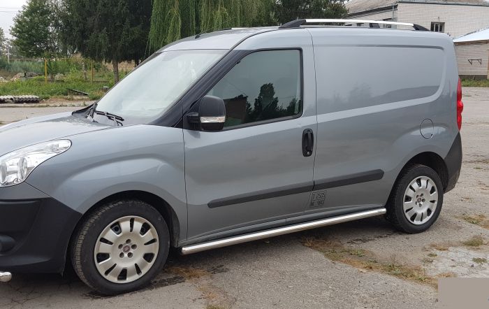 Боковые трубы (2 шт., нержавейка) 60мм, Стандартная база для Fiat Doblo II 2010-2022 гг