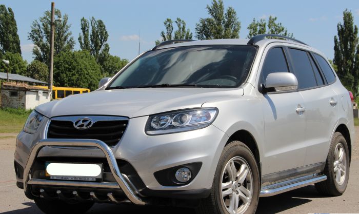 Кенгурятник WT003 (нержавейка) для Hyundai Santa Fe 2 2006-2012 гг