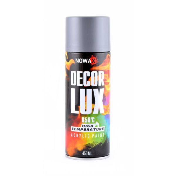 Серая термостойкая краска NOWAX Decor Lux 450 мл для высоких температур (NX48038)