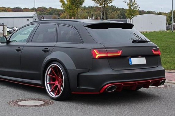 Спойлер багажника Audi A6 C7 в стиле S-line черный глянцевый ABS-пластик