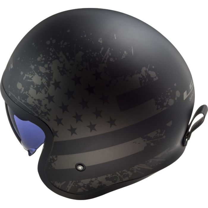 Мотошолом LS2 OF599 Spitfire 2 Matt Black Flag