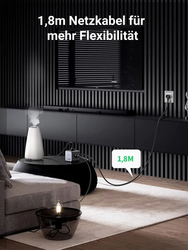 Мережевий зарядний пристрій UGREEN CD268 65W DigiNest Cube (2C2A) (UGR-60113) (UGR-60113)