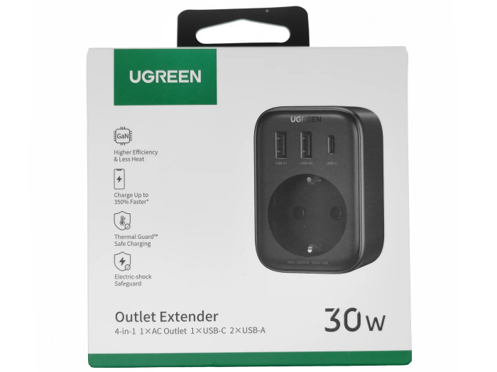 Мережевий зарядний пристрій UGREEN CD314 30W Outlet Extender EU (2A1C) (UGR-90613) (UGR-90613)