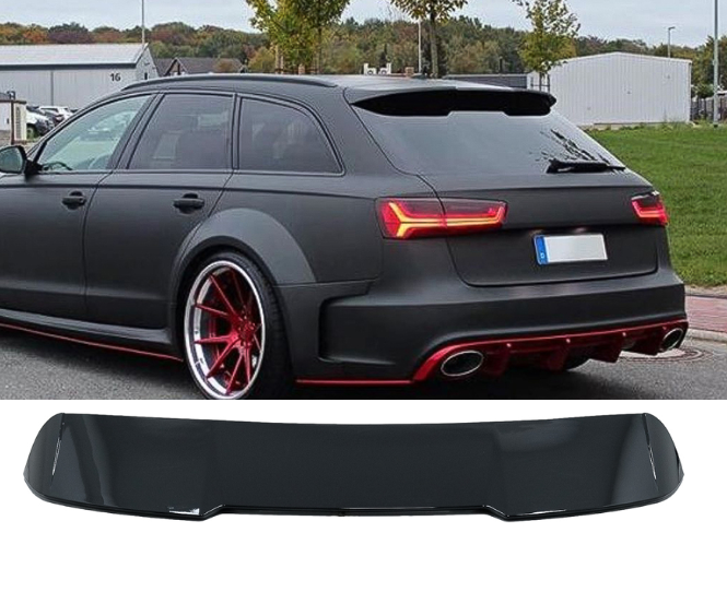Спойлер багажника Audi A6 C7 в стиле S-line черный глянцевый ABS-пластик