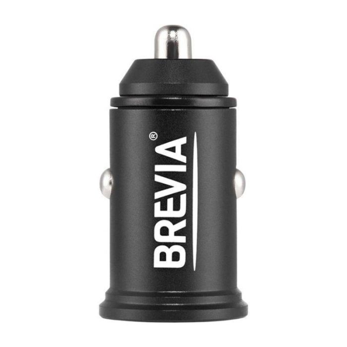 Зарядное устройство для авто Brevia ePower DualMetal 48Вт 1xUSB-C 1xUSB-A черный (46248CAB)