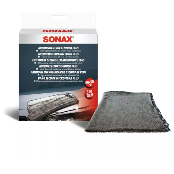 Серветка з мікрофібри для зовнішнього застосування 80х50 см SONAX Microfaser Trocken Tuch PLUS (451200)