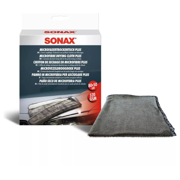 Серветка з мікрофібри для зовнішнього застосування 80х50 см SONAX Microfaser Trocken Tuch PLUS (451200)