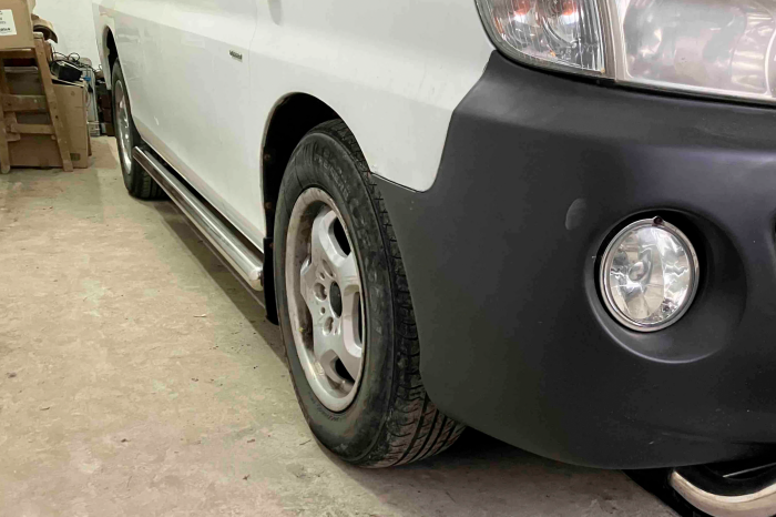 Боковые трубы BB002 (2 шт., нержавейка) для Hyundai H200, H1, Starex 1998-2007 гг