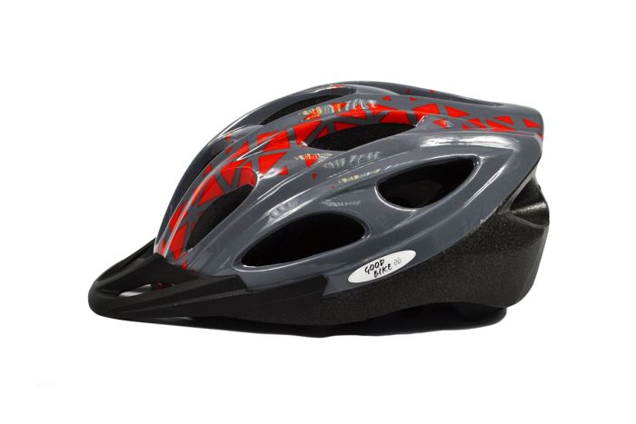 Шолом велосипедний "GOOD BIKE" M 56-58 см сіро/червоний (88854/5-IS)