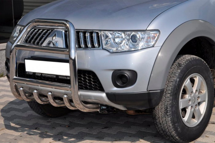 Кенгурятник QT007 (нержавейка) для Mitsubishi L200 2006-2015 гг