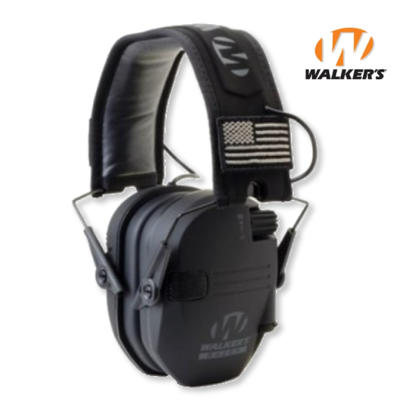 Активные наушники Walker's Razor Slim Patriot Original с патчами (Серый)