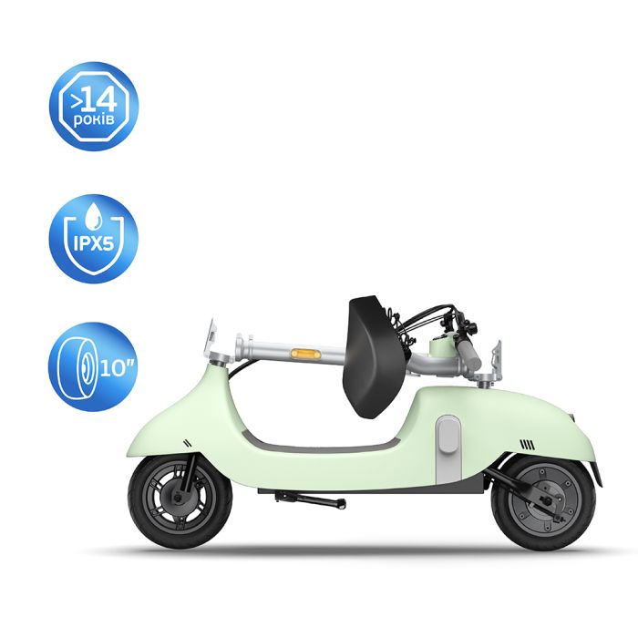 Електросамокат з сидінням OKAI Ceetle PRO EA10C Mint Green 10', 350(900)W, 25Km/h, 10.4Ah, 55Km, 20%,NFC, App, 29kg (EA10C-MG)