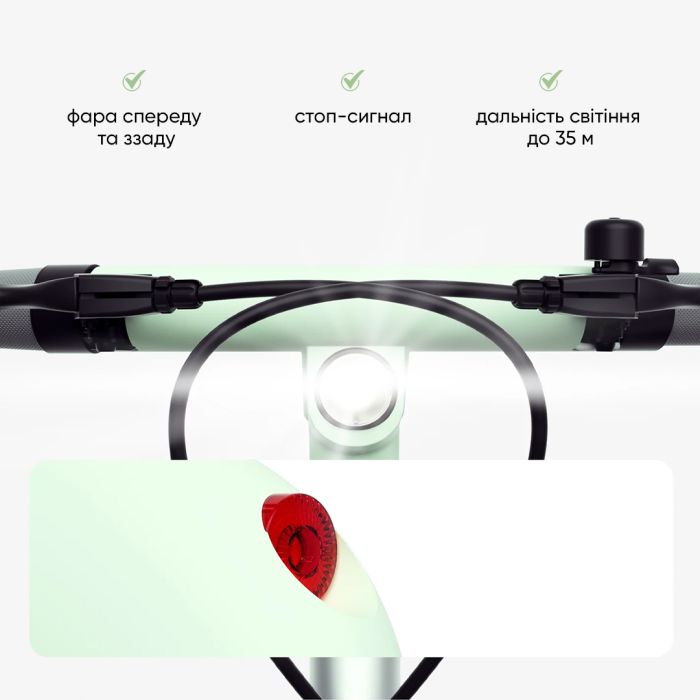 Електросамокат з сидінням OKAI Ceetle PRO EA10C Mint Green 10', 350(900)W, 25Km/h, 10.4Ah, 55Km, 20%,NFC, App, 29kg (EA10C-MG)