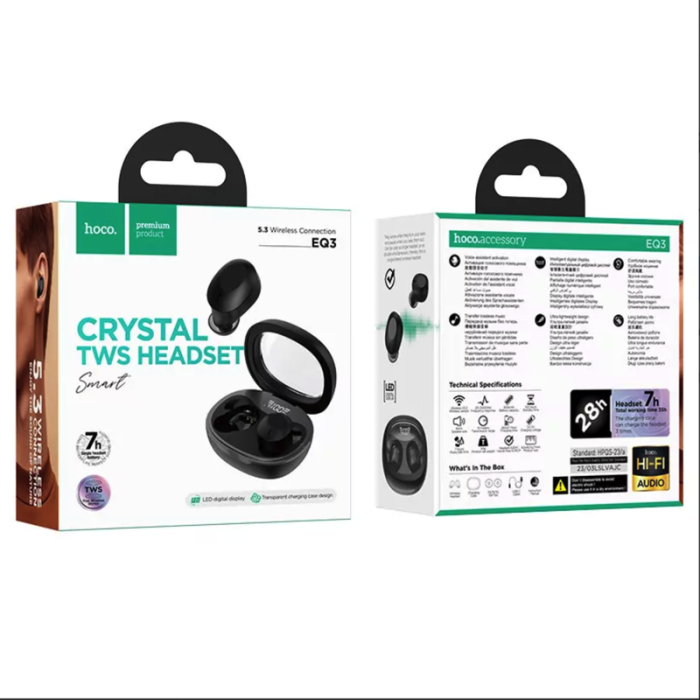 Бездротові навушники TWS HOCO EQ3 Smart Black (6931474798558)