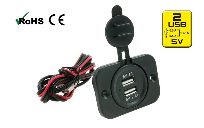 Розетка на 2 USB з кабелем 12/24V "USB-PLUG"