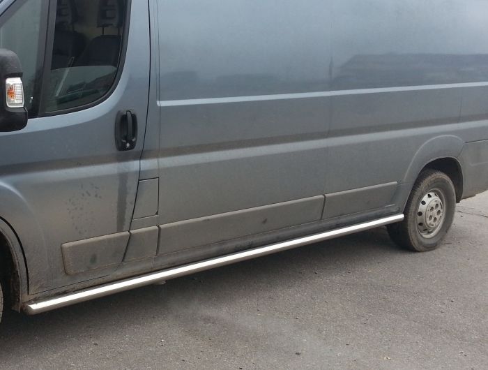 Боковые трубы (2 шт., нержавейка) Короткая база, Ø70 для Citroen Jumper 2007-2025 гг