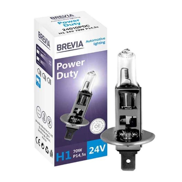Галогеновая автолампа Brevia H1 Power Duty 24V  (24010PDC)