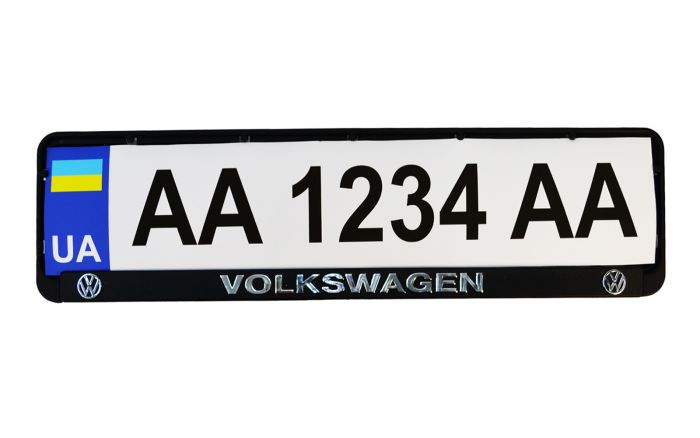 Рамка номерного знаку з об'ємними літерами Volkswagen 52х13,5х2 см (2шт)