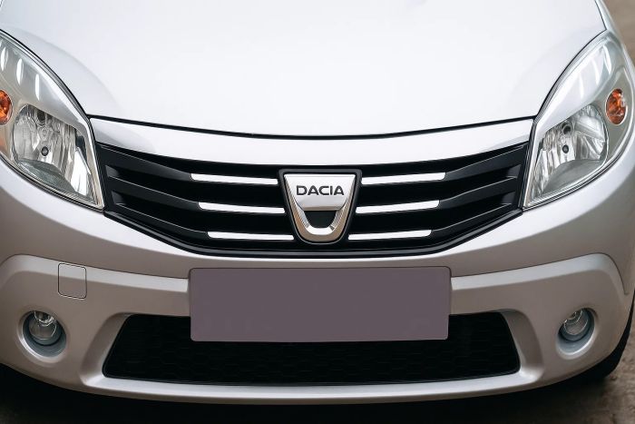 Накладка на переднюю решетку (нержавейка) для Dacia Sandero 2007-2013 гг