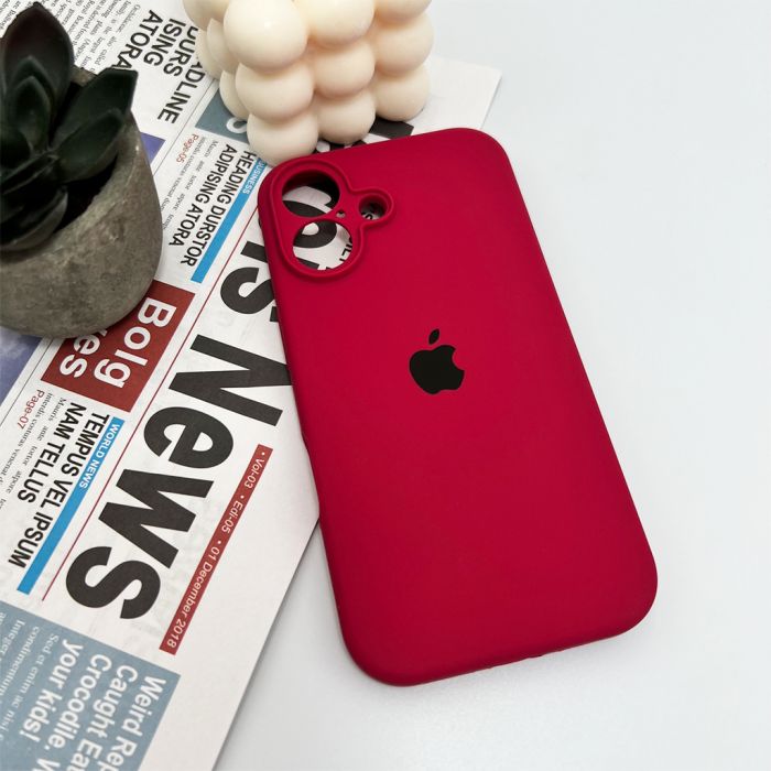 Чохол для смартфона Silicone Full Case AA Camera Protect for Apple iPhone 16 20,China Red (FullAAi16-20)