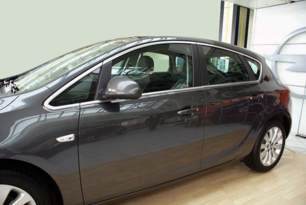 Полный комплект окантовки окон (HB, 12 шт, нержавейка) для Opel Astra J 2009-2015 гг