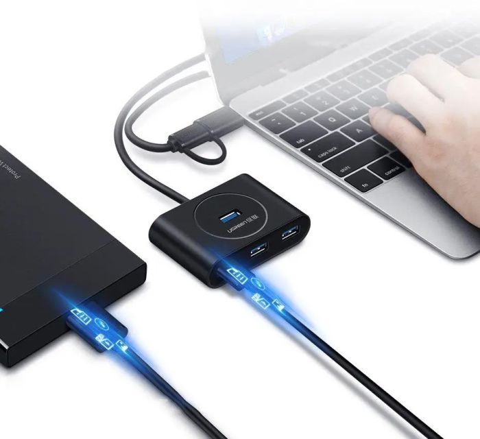 USB-хаб UGREEN USB 3.0 Hub  0.5m (Black) (UGR-20290)