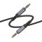Аудіокабель BOROFONE BL24 3.5mm male to 3.5mm male, nylon braid, 1m, Metal Grey (6941991118968)