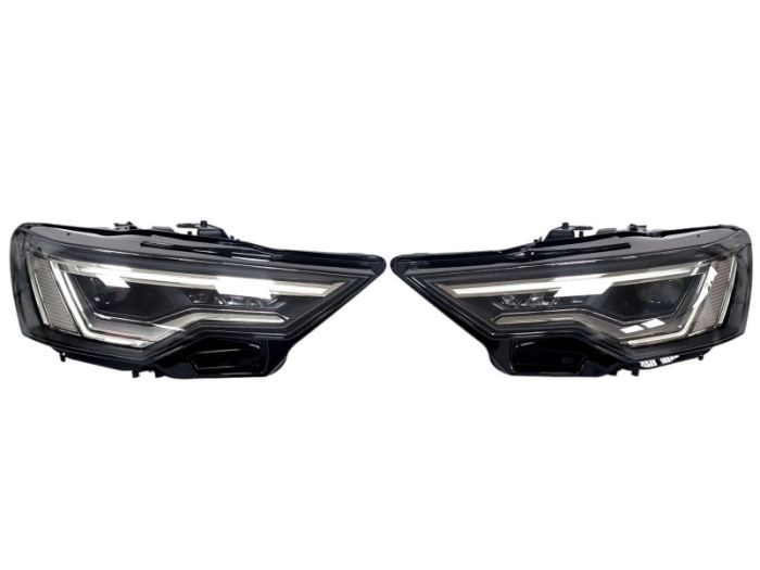 Передние фары (Full Led Европа) комплектные на Audi A6 C8 2018-2023 года.