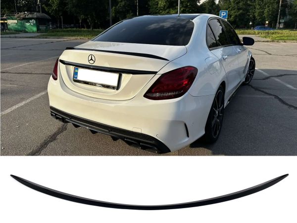 Спойлер Черный глянец (стиль C63 S) на Mercedes-Benz C-Class W205 2014-2018 года.