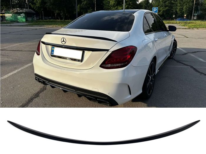 Спойлер Черный глянец (стиль C63 S) на Mercedes-Benz C-Class W205 2014-2018 года.