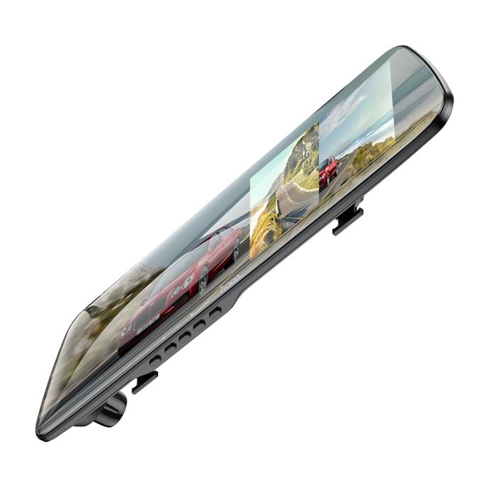 Відеореєстратор HOCO DV4 4.5-inch rearview mirror driving recorder(dual-channel) Black (6942007616782)