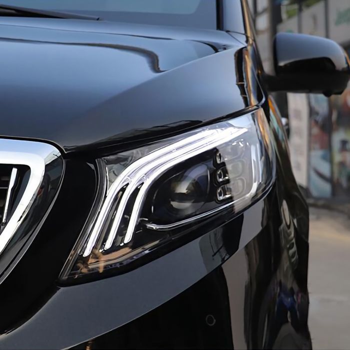Передние фары ( Led стиль Maybach замена галогена ) на Mercedes-Benz VITO-Class W447 2014-2019 года